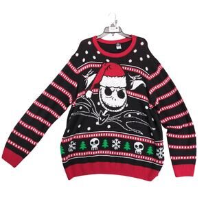 Nightmare Before Christmas Sweater Women's Plus Size 3XL Santa Jack Skellington